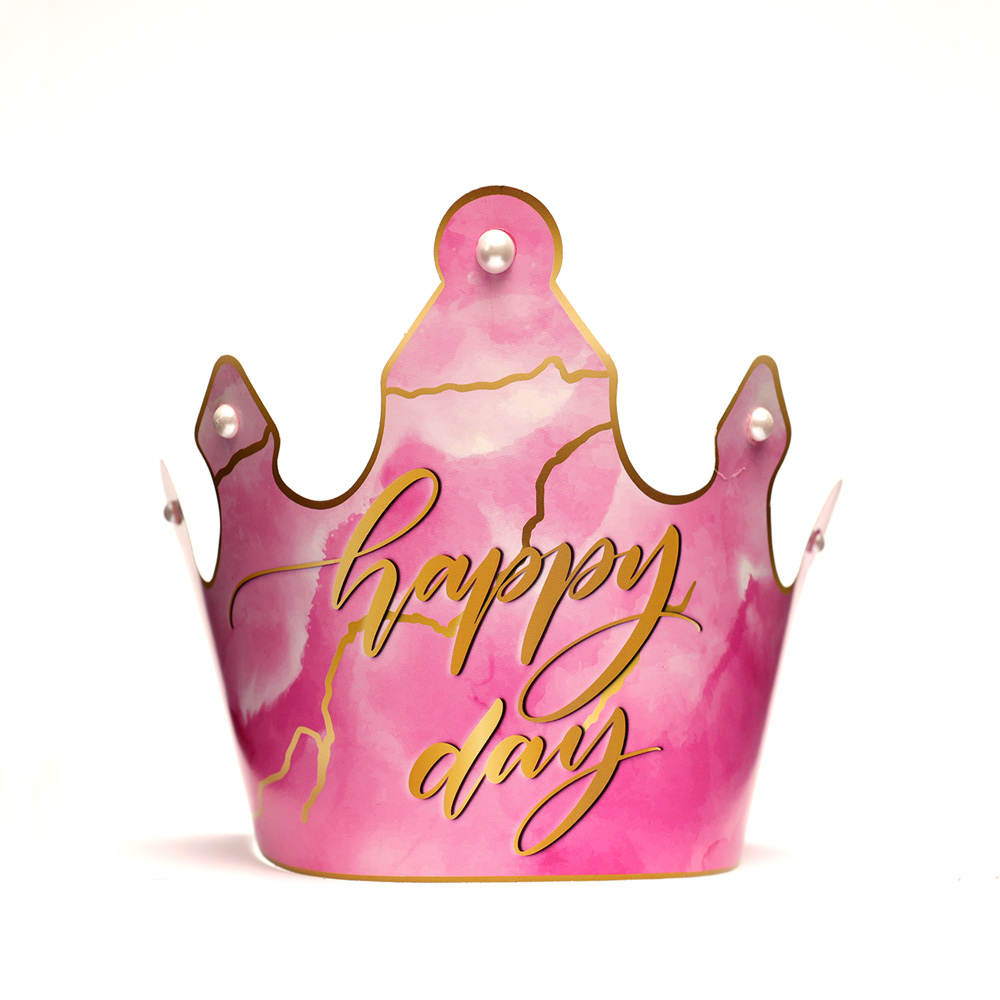 تاج تولد تم happy day pink